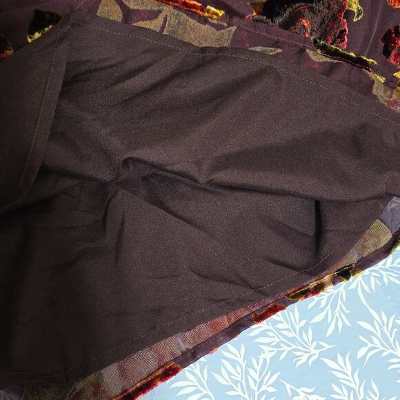 Womens Sz XL Y2K Velvet Burnout Dark Floral Lace Trim Camisole Purple Red Gold - Picture 7 of 11